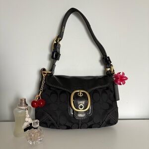 Y2k Coach Small Black Bleecker Shoulder Bag